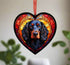 Cocker Spaniel (Working) Black Stained Glass Effect Heart Suncatcher